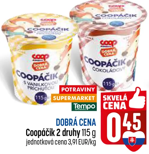 Coop Coopačik smotanový dezert 2 druhy