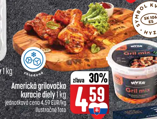 Americká grilovacia kuracie diely