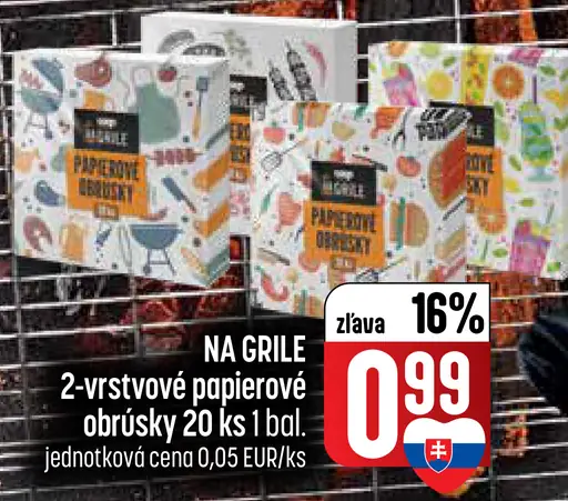 Na Grile 2-vrstvové papierové obrúsky