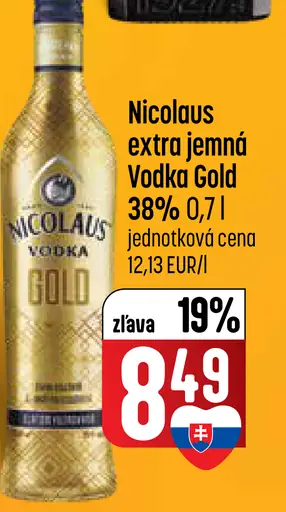 Nicolaus Gold extra jemná Vodka 38%