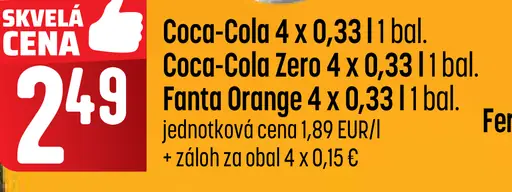 Coca-Cola plechovka / Coca-Cola Zero plechovka / Fanta plechovka