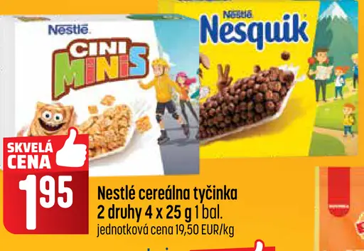 Nestlé cereálna tyčinka Cini Minis