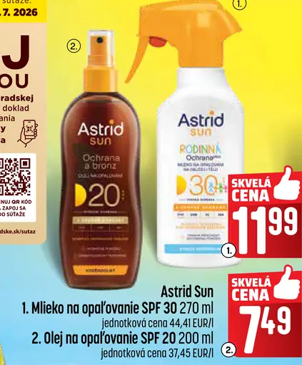 Astrid Sun mlieko na opaľovanie SPF 30