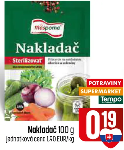 Nakladač sterilizovaný nálev na nakladanie zeleniny