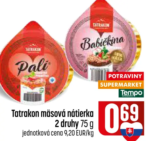 Tatrakon mäsová nátierka Pali, Babičkina, 2 druhy
