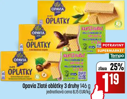 Opavia Zlaté oblátky 3 druhy