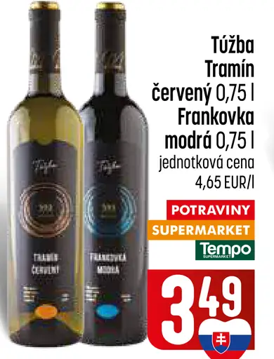 Túžba Tramín červený víno