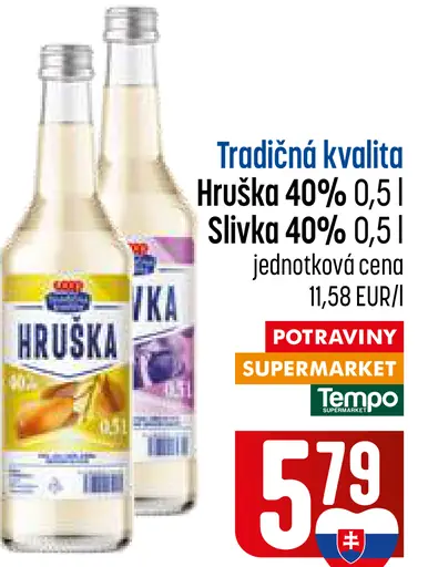 Tradičná kvalita Hruška 40% ovocný destilát