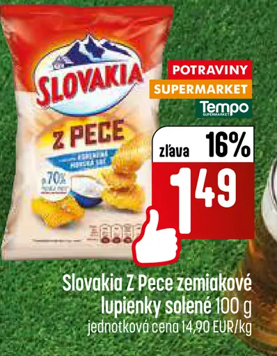 Slovakia zemiakové lupienky solené