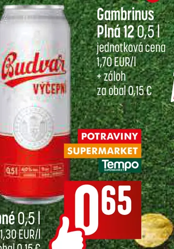 Gambrinus Plná 12 plechovka