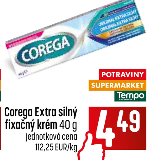 Corega Svieži extra silný fixačný krém na zubné náhrady mätový
