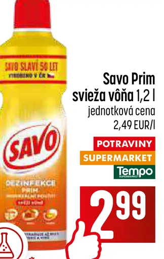Savo Prim dezinfekčný čistič svieža vôňa
