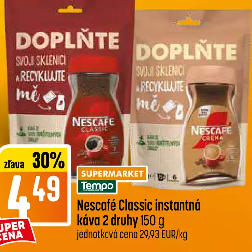 NESCAFÉ CLASSIC, instantná káva