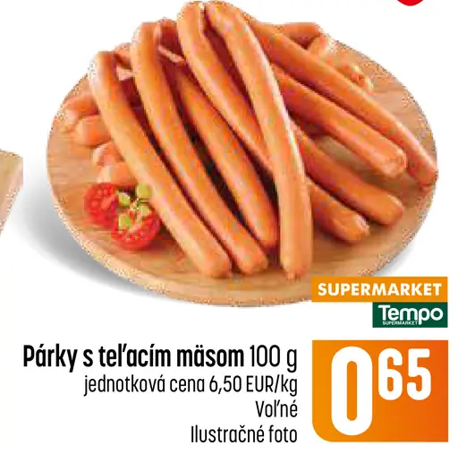 Párky s teľacím mäsom