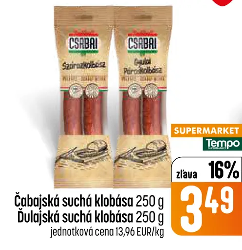 Čabajská suchá klobása