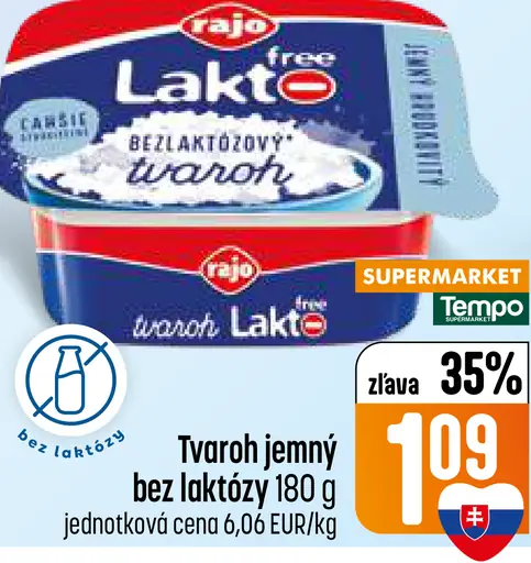 Rajo Tvaroh jemný bez laktózy