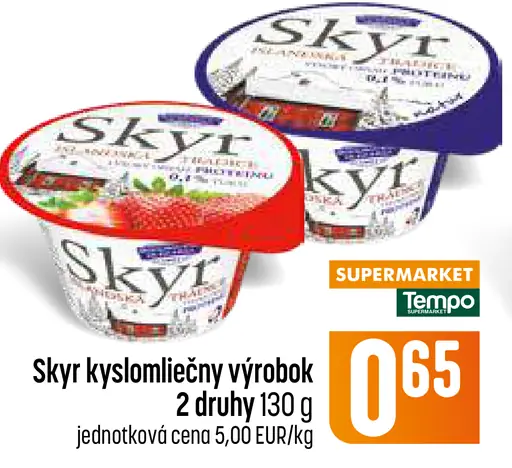 Skyr kyslomliečny výrobok 2 druhy