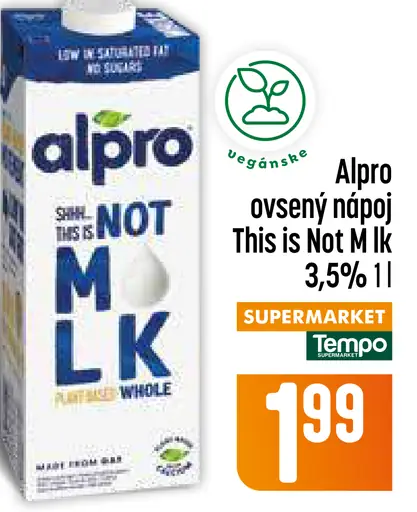 Alpro ovsený nápoj This is Not M*lk Whole 3,5 %