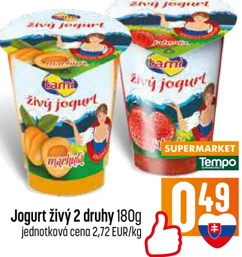 Bama Jogurt živý 2 druhy