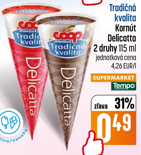 Kornút Delicatta zmrzlina