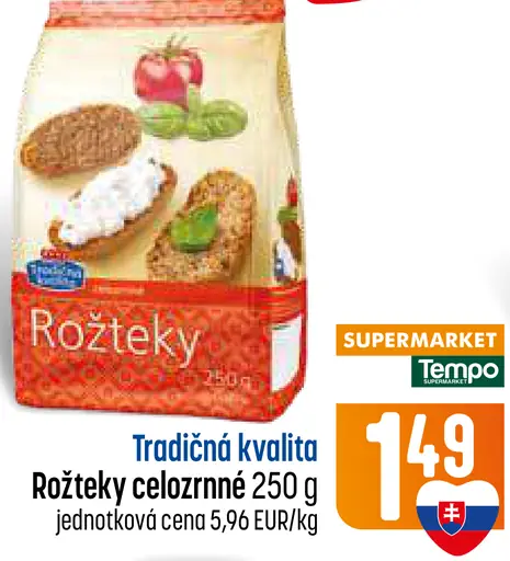 Tradičná kvalita Rožteky celozrnné