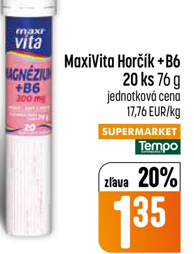 MaxiVita horčík + B6 šumivé tablety