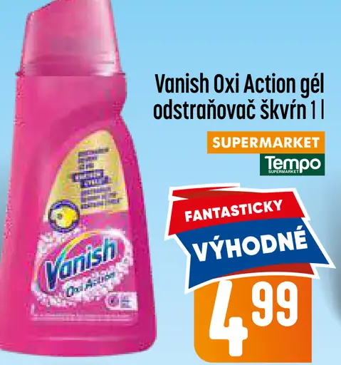 Vanish Oxi Action gél odstraňovač škvŕn