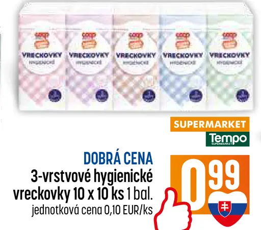 Vreckovky 3-vrstvové hygienické