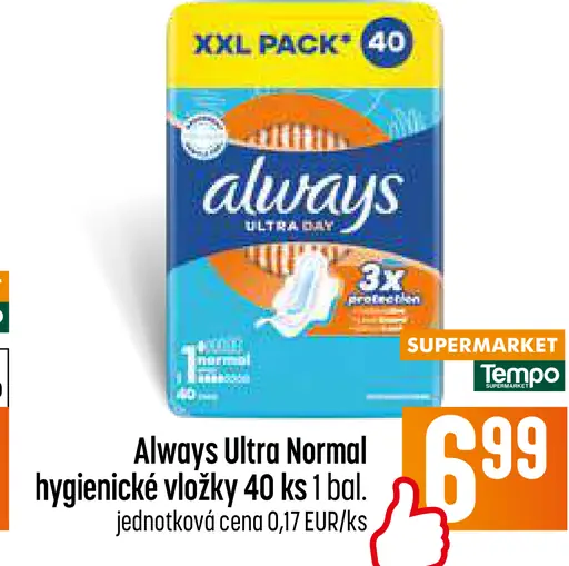 Always Ultra Normal hygienické vložky
