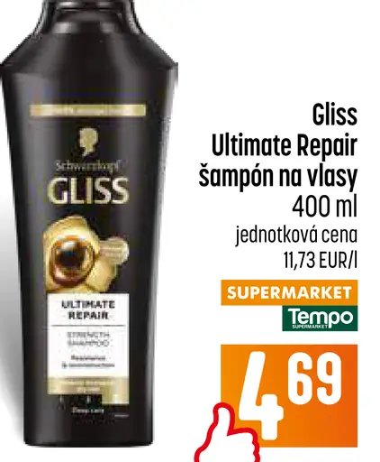 Gliss Ultimate Repair šampón pre silne poškodené, suché vlasy