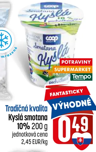 Tradičná kvalita Kyslá smotana 10%