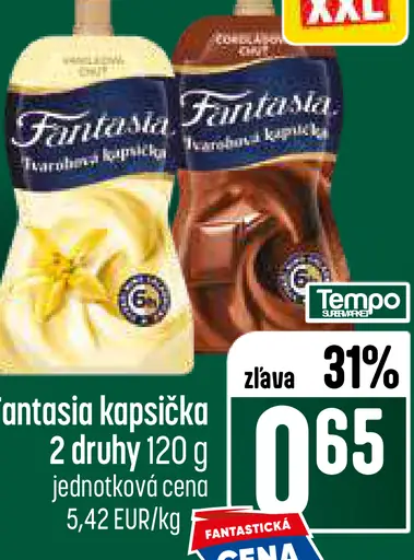 Fantasia kapsička tvarohový krém a poleva