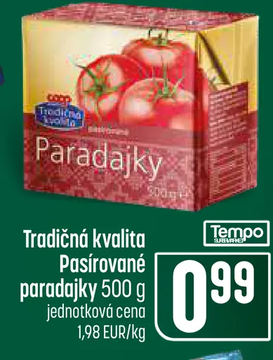 Tradičná kvalita pasírované paradajky