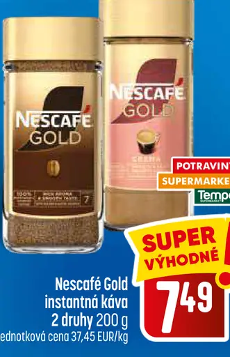 Nescafé Gold instantná káva 2 druhy