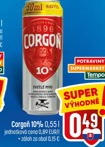 Corgoň 10% plechovka