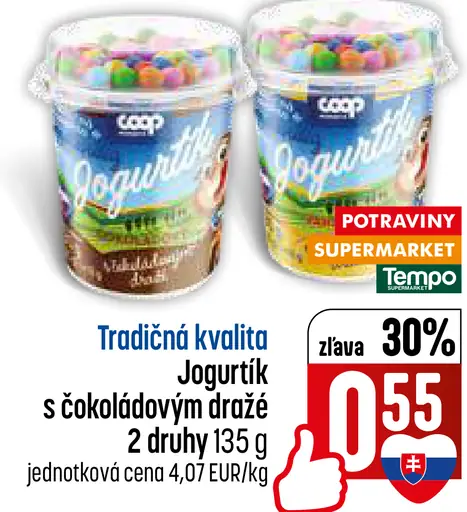 COOP Jogurtík s čokoládovými dražé
