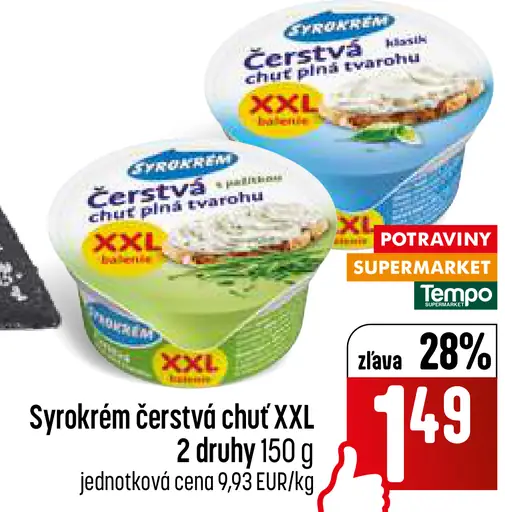 Syrokrém čerstvá chuť plná vyvážená