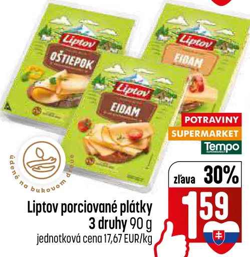 Liptov porciované plátky syr
