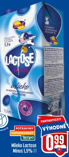 Lactose Minus mlieko 1,5 %