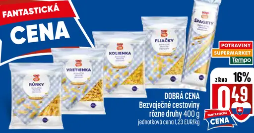 Dobrá cena bezvaječné cestoviny rôzne druhy