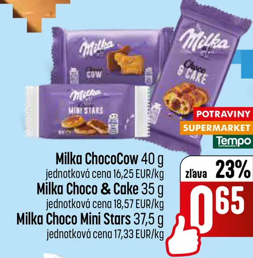 Milka ChocoCow, Milka Choco & Cake, Milka Choco Mini Stars sušienky a koláčiky