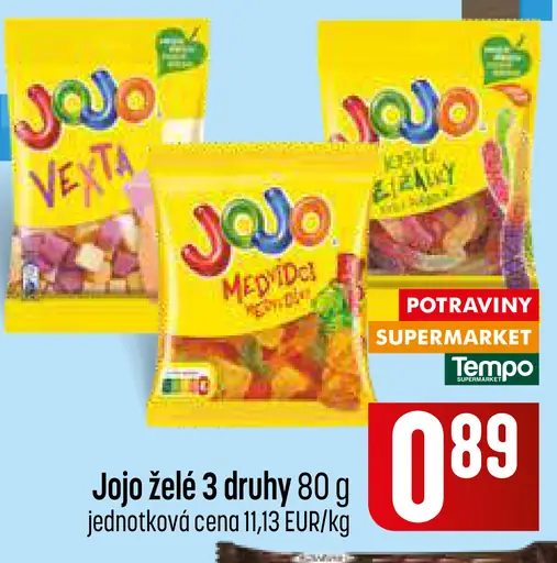 Jojo želé cukríky kyslé a želé rôzne druhy