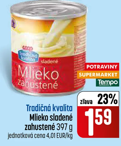 Coop Tradičná kvalita Mlieko sladené zahustené