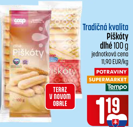COOP Tradičná kvalita piškóty dlhé