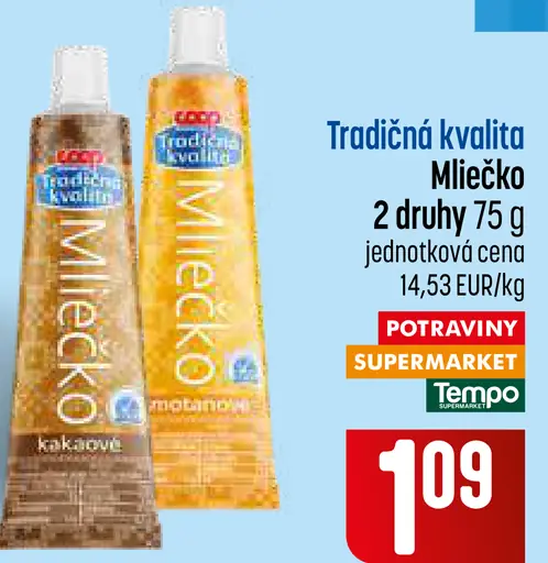Coop Tradičná kvalita Mliečko