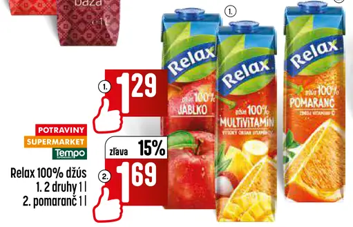 Relax 100% pomarančový džús