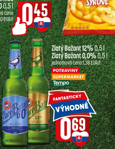 Zlatý Bažant 12% pivo fľaša