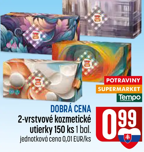 2-vrstvové kozmetické utierky 150 ks