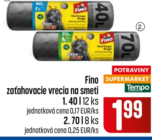 Fino zaťahovacie vrecia na smeti 40 l 12 ks