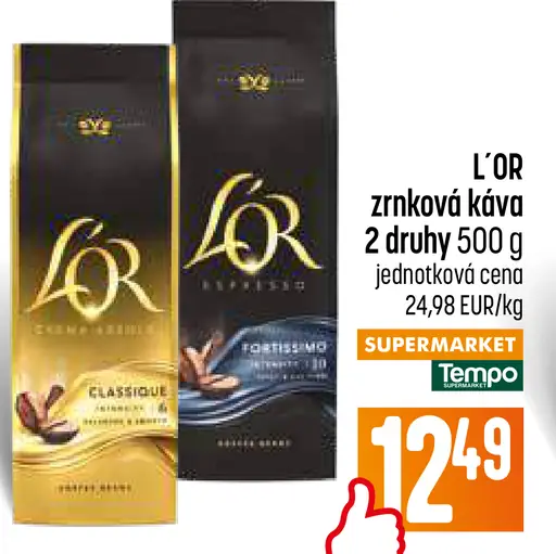 L’Or zrnková káva rôzne druhy
